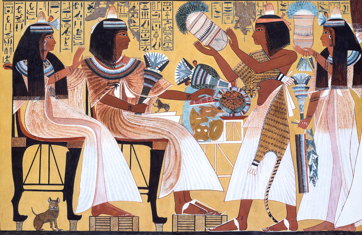 Ipuy and Wife Receive Offerings from Their Children (substantially restored) by Norman de Garis Davies, -1213. Courtesy of the Metropolitan Museum.